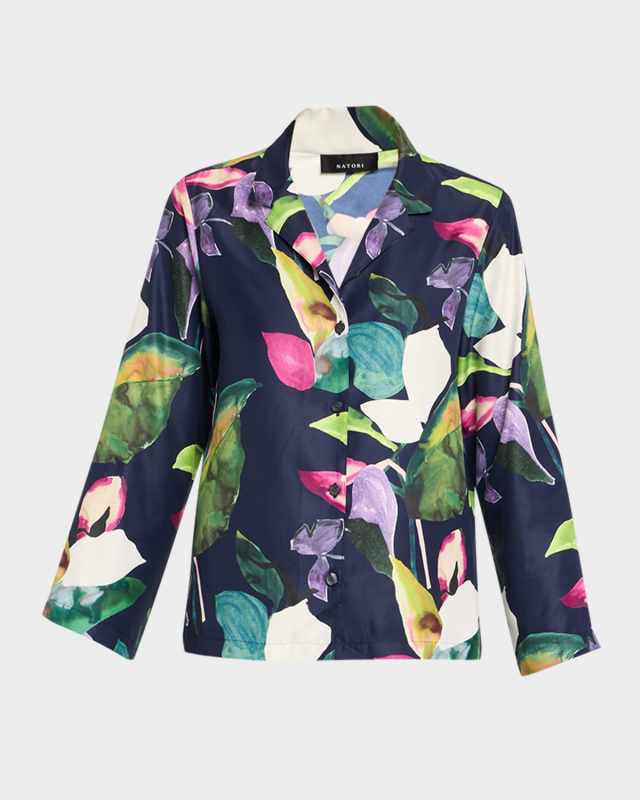 Daido Cropped Floral-Print Pajama Set